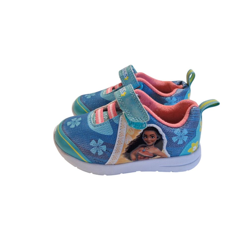 Disney Girls Moana Blue Athletic Sneakers Size 7